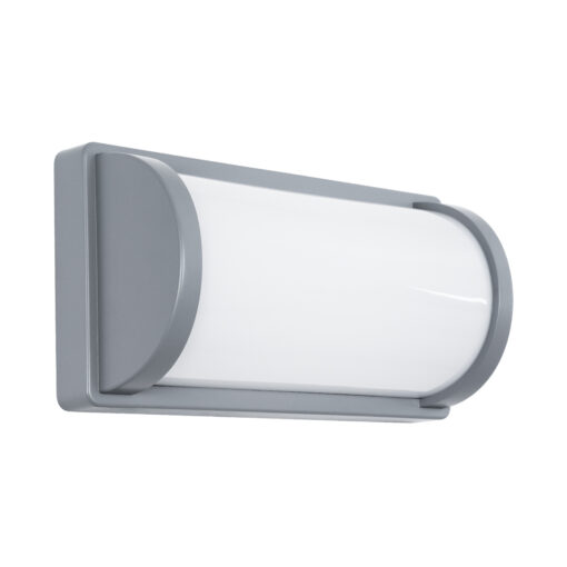 GLOBOSTAR® CELESTIAL 60695 Φωτιστικό Τοίχου – Απλίκα Εσωτερικού/Εξωτερικού Χώρου LED 15W 1575lm 120° AC175-265V Αδιάβροχο IP65 – Πλαστικό Σώμα – Φυσικό λευκό 4500K – Μ26 x Π9 x Υ13.5cm – Γκρι – Bridgelux Chip – 3 Χρόνια Εγγύηση