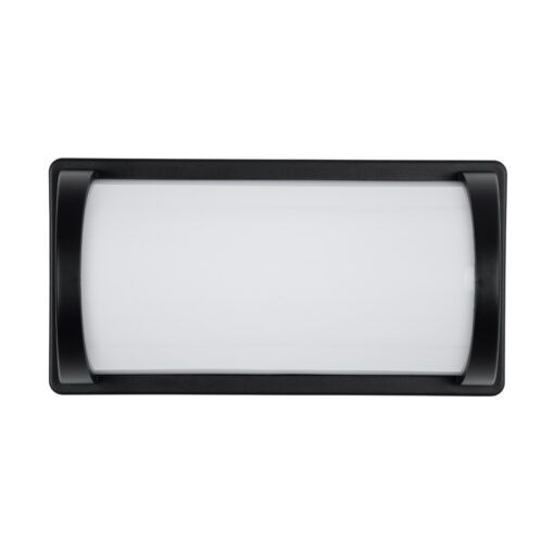 GLOBOSTAR® CELESTIAL 60696 Φωτιστικό Τοίχου – Απλίκα Εσωτερικού/Εξωτερικού Χώρου LED 15W 1575lm 120° AC175-265V Αδιάβροχο IP65 – Πλαστικό Σώμα – Φυσικό λευκό 4500K – Μ26 x Π9 x Υ13.5cm – Μαύρο – Bridgelux Chip – 3 Χρόνια Εγγύηση