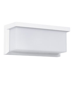 GLOBOSTAR® CITYSCAPE 60697 Φωτιστικό Τοίχου – Απλίκα Εσωτερικού/Εξωτερικού Χώρου LED 18W 1890lm 120° AC175-265V Αδιάβροχο IP65 – Πλαστικό Σώμα – Φυσικό λευκό 4500K – Μ23.5 x Π11 x Υ10cm – Λευκό – Bridgelux Chip – 3 Χρόνια Εγγύηση