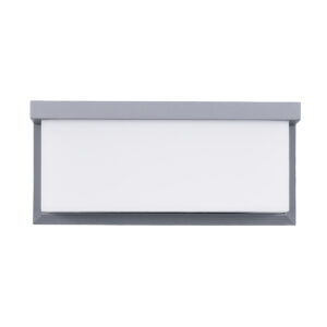 GLOBOSTAR® CITYSCAPE 60698 Φωτιστικό Τοίχου – Απλίκα Εσωτερικού/Εξωτερικού Χώρου LED 18W 1890lm 120° AC175-265V Αδιάβροχο IP65 – Πλαστικό Σώμα – Φυσικό λευκό 4500K – Μ23.5 x Π11 x Υ10cm – Γκρι – Bridgelux Chip – 3 Χρόνια Εγγύηση