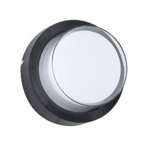 GLOBOSTAR® NEXUS 60761 Φωτιστικό Τοίχου – Απλίκα Εσωτερικού/Εξωτερικού Χώρου LED 10W 1050lm 120° AC175-265V Αδιάβροχο IP65 – Πλαστικό Σώμα – Φυσικό λευκό 4500K – Φ17 x Υ9cm – Μαύρο – Bridgelux Chip – 3 Χρόνια Εγγύηση