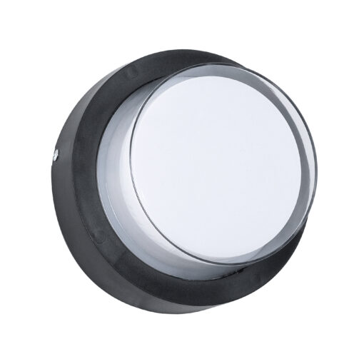 GLOBOSTAR® NEXUS 60761 Φωτιστικό Τοίχου – Απλίκα Εσωτερικού/Εξωτερικού Χώρου LED 10W 1050lm 120° AC175-265V Αδιάβροχο IP65 – Πλαστικό Σώμα – Φυσικό λευκό 4500K – Φ17 x Υ9cm – Μαύρο – Bridgelux Chip – 3 Χρόνια Εγγύηση