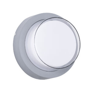 GLOBOSTAR® NEXUS 60762 Φωτιστικό Τοίχου – Απλίκα Εσωτερικού/Εξωτερικού Χώρου LED 10W 1050lm 120° AC175-265V Αδιάβροχο IP65 – Πλαστικό Σώμα – Φυσικό λευκό 4500K – Φ17 x Υ9cm – Γκρι – Bridgelux Chip – 3 Χρόνια Εγγύηση