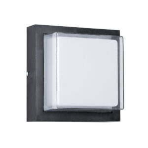 GLOBOSTAR® NEXUS 60767 Φωτιστικό Τοίχου – Απλίκα  Εσωτερικού/Εξωτερικού Χώρου LED 10W 1050lm 120° AC175-265V Αδιάβροχο IP65 – Πλαστικό Σώμα – Φυσικό λευκό 4500K – Μ17 x Π17 x Υ9cm – Μαύρο – Bridgelux Chip – 3 Χρόνια Εγγύηση