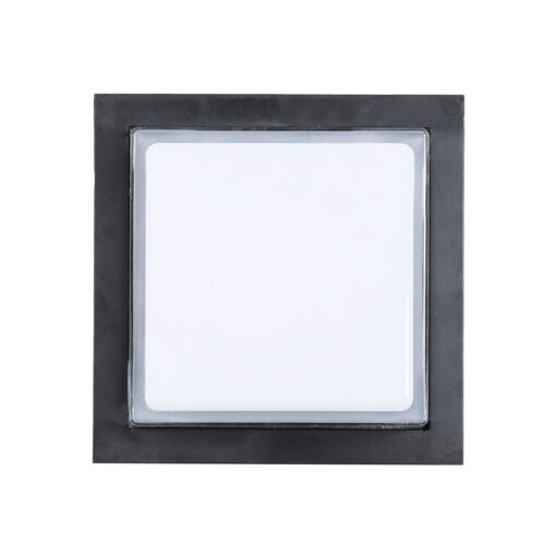 GLOBOSTAR® NEXUS 60767 Φωτιστικό Τοίχου – Απλίκα  Εσωτερικού/Εξωτερικού Χώρου LED 10W 1050lm 120° AC175-265V Αδιάβροχο IP65 – Πλαστικό Σώμα – Φυσικό λευκό 4500K – Μ17 x Π17 x Υ9cm – Μαύρο – Bridgelux Chip – 3 Χρόνια Εγγύηση