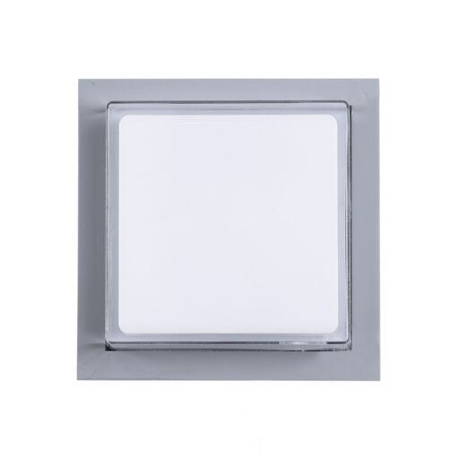 GLOBOSTAR® NEXUS 60768 Φωτιστικό Τοίχου – Απλίκα Εσωτερικού/Εξωτερικού Χώρου LED 10W 1050lm 120° AC175-265V Αδιάβροχο IP65 – Πλαστικό Σώμα – Φυσικό λευκό 4500K – Μ17 x Π17 x Υ9cm – Γκρι – Bridgelux Chip – 3 Χρόνια Εγγύηση