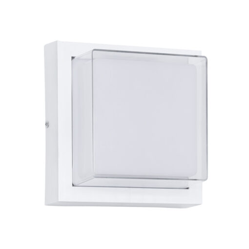 GLOBOSTAR® NEXUS 60769 Φωτιστικό Τοίχου – Απλίκα Εσωτερικού/Εξωτερικού Χώρου LED 10W 1050lm 120° AC175-265V Αδιάβροχο IP65 – Πλαστικό Σώμα – Φυσικό λευκό 4500K – Μ17 x Π17 x Υ9cm – Λευκό – Bridgelux Chip – 3 Χρόνια Εγγύηση