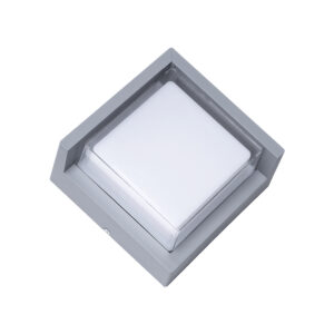 GLOBOSTAR® APEX 60771 Φωτιστικό Τοίχου – Απλίκα Εσωτερικού/Εξωτερικού Χώρου LED 10W 1050lm 120° AC175-265V Αδιάβροχο IP65 – Πλαστικό Σώμα – Φυσικό λευκό 4500K – Μ17 x Π17 x Υ9cm – Γκρι – Bridgelux Chip – 3 Χρόνια Εγγύηση