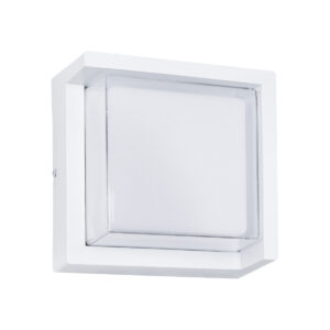 GLOBOSTAR® APEX 60772 Φωτιστικό Τοίχου – Απλίκα Εσωτερικού/Εξωτερικού Χώρου LED 10W 1050lm 120° AC175-265V Αδιάβροχο IP65 – Πλαστικό Σώμα – Φυσικό λευκό 4500K – Μ17 x Π17 x Υ9cm – Λευκό – Bridgelux Chip – 3 Χρόνια Εγγύηση