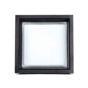 GLOBOSTAR® MAJESTIC 60773 Φωτιστικό Τοίχου – Απλίκα Εσωτερικού/Εξωτερικού Χώρου LED 10W 1050lm 120° AC175-265V Αδιάβροχο IP65 – Πλαστικό Σώμα – Φυσικό λευκό 4500K – Μ17 x Π17 x Υ9cm – Μαύρο – Bridgelux Chip – 3 Χρόνια Εγγύηση