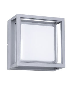 GLOBOSTAR® MAJESTIC 60774 Φωτιστικό Τοίχου – Απλίκα Εσωτερικού/Εξωτερικού Χώρου LED 10W 1050lm 120° AC175-265V Αδιάβροχο IP65 – Πλαστικό Σώμα – Φυσικό λευκό 4500K – Μ17 x Π17 x Υ9cm – Γκρι – Bridgelux Chip – 3 Χρόνια Εγγύηση