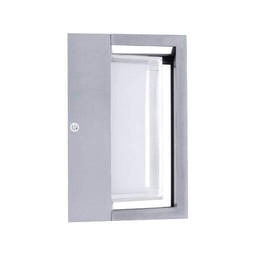 GLOBOSTAR® MAJESTIC 60774 Φωτιστικό Τοίχου – Απλίκα Εσωτερικού/Εξωτερικού Χώρου LED 10W 1050lm 120° AC175-265V Αδιάβροχο IP65 – Πλαστικό Σώμα – Φυσικό λευκό 4500K – Μ17 x Π17 x Υ9cm – Γκρι – Bridgelux Chip – 3 Χρόνια Εγγύηση