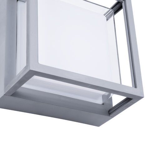 GLOBOSTAR® MAJESTIC 60774 Φωτιστικό Τοίχου – Απλίκα Εσωτερικού/Εξωτερικού Χώρου LED 10W 1050lm 120° AC175-265V Αδιάβροχο IP65 – Πλαστικό Σώμα – Φυσικό λευκό 4500K – Μ17 x Π17 x Υ9cm – Γκρι – Bridgelux Chip – 3 Χρόνια Εγγύηση