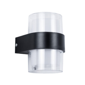 GLOBOSTAR® EMPIRE 60777  Φωτιστικό Τοίχου – Απλίκα Εσωτερικού/Εξωτερικού Χώρου LED 10W 1050lm 120° AC175-265V Αδιάβροχο IP65 – Πλαστικό Σώμα – Θερμό λευκό 2700K – M10 x Π11 x Υ13.5cm – Μαύρο – Bridgelux Chip – 3 Χρόνια Εγγύηση