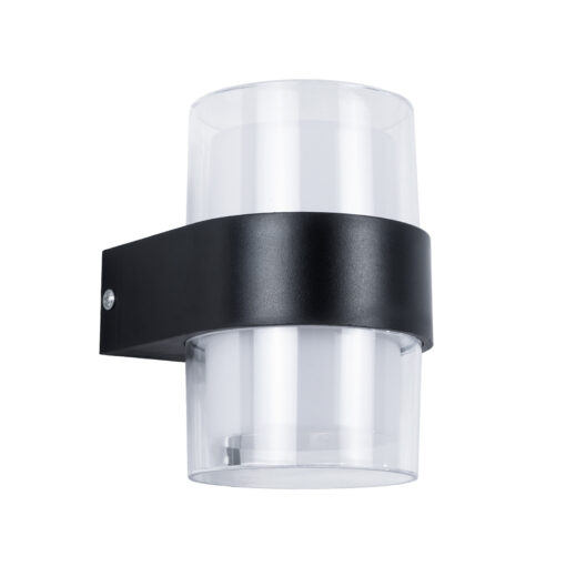 GLOBOSTAR® EMPIRE 60777  Φωτιστικό Τοίχου – Απλίκα Εσωτερικού/Εξωτερικού Χώρου LED 10W 1050lm 120° AC175-265V Αδιάβροχο IP65 – Πλαστικό Σώμα – Θερμό λευκό 2700K – M10 x Π11 x Υ13.5cm – Μαύρο – Bridgelux Chip – 3 Χρόνια Εγγύηση
