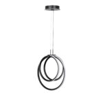 InLight Κρεμαστό φωτιστικό LED 40W 3CCT (by switch on base) σε μαύρο χρώμα D:38cm (6080-BL)