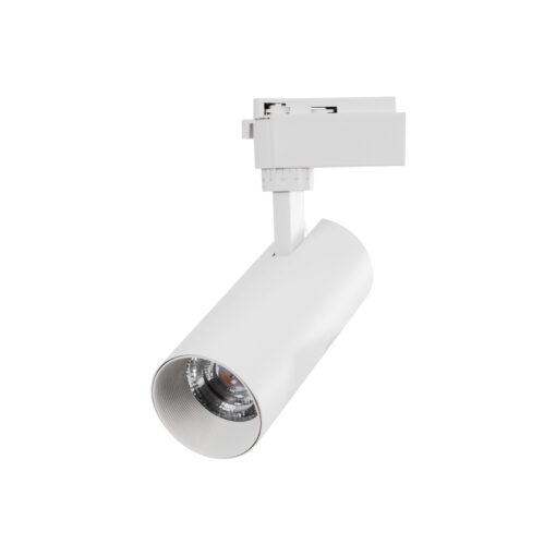 GloboStar® LUGANO 60808 Μονοφασικό Φωτιστικό Σποτ Ράγας LED 20W 2400lm 36° Acrylic HQ LENS AC 220-240V IP20 Φ6.5 x Υ22cm Θερμό Λευκό 2700K – EUROTRACK® System 1L+1N – Λευκό – Bridgelux Chip – TÜV Certified Driver – 5 Χρόνια Εγγύηση