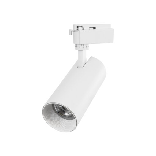GloboStar® LUGANO 60813 Μονοφασικό Φωτιστικό Σποτ Ράγας LED 30W 3750lm 36° Acrylic HQ LENS AC 220-240V IP20 Φ7.5 x Υ22.7cm Φυσικό Λευκό 4500K – EUROTRACK® System 1L+1N – Λευκό – Bridgelux Chip – TÜV Certified Driver – 5 Χρόνια Εγγύηση