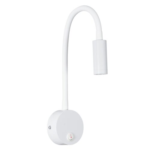 GloboStar® GOOSE 60876 Μοντέρνο Φωτιστικό Τοίχου – Απλίκα Ξενοδοχείου Bed Side LED 3W 300lm 36° AC 220-240V – Reading Light – Μ6.5 x Π15 x Υ24.5cm – Φυσικό Λευκό 4500K – Λευκό