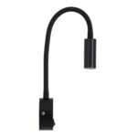 GloboStar® GOOSE 60878 Μοντέρνο Φωτιστικό Τοίχου – Απλίκα Ξενοδοχείου Bed Side LED 3W 300lm 36° AC 220-240V – Reading Light – Μ6.5 x Π15 x Υ24.5cm – Φυσικό Λευκό 4500K – Μαύρο