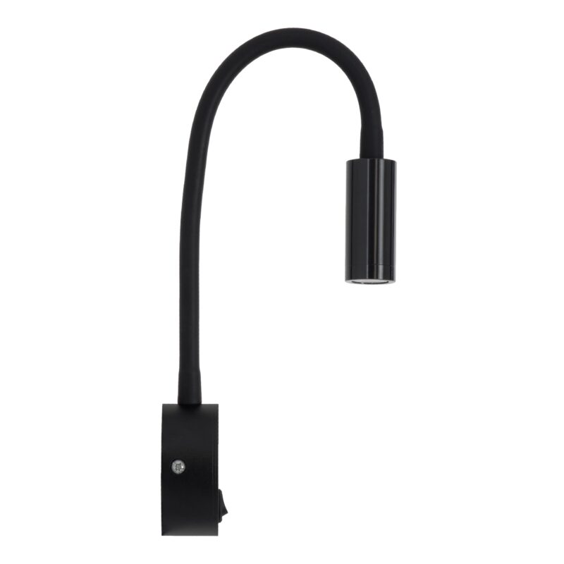 GloboStar® GOOSE 60878 Μοντέρνο Φωτιστικό Τοίχου – Απλίκα Ξενοδοχείου Bed Side LED 3W 300lm 36° AC 220-240V – Reading Light – Μ6.5 x Π15 x Υ24.5cm – Φυσικό Λευκό 4500K – Μαύρο