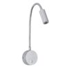 GloboStar® GOOSE 60879 Μοντέρνο Φωτιστικό Τοίχου – Απλίκα Ξενοδοχείου Bed Side LED 3W 300lm 36° AC 220-240V – Reading Light – Μ6.5 x Π15 x Υ24.5cm – Φυσικό Λευκό 4500K – Ασημί Νίκελ