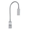 GloboStar® GOOSE 60879 Μοντέρνο Φωτιστικό Τοίχου – Απλίκα Ξενοδοχείου Bed Side LED 3W 300lm 36° AC 220-240V – Reading Light – Μ6.5 x Π15 x Υ24.5cm – Φυσικό Λευκό 4500K – Ασημί Νίκελ