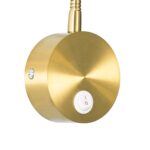 GloboStar® GOOSE 60880 Μοντέρνο Φωτιστικό Τοίχου – Απλίκα Ξενοδοχείου Bed Side LED 3W 300lm 36° AC 220-240V – Reading Light – Μ6.5 x Π15 x Υ24.5cm – Φυσικό Λευκό 4500K – Χρυσό Βούρτσας