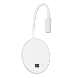 GloboStar® GOOSE 60881 Μοντέρνο Φωτιστικό Τοίχου – Απλίκα Ξενοδοχείου Bed Side LED 6W 600lm 36° & 360° AC 220-240V – Reading Light & 360° Κρυφός Φωτισμός – Φορτιστής USB 3A – Μ15.5 x Π15 x Υ30.5cm – Φυσικό Λευκό 4500K – Λευκό