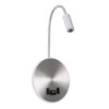 GloboStar® GOOSE 60884 Μοντέρνο Φωτιστικό Τοίχου – Απλίκα Ξενοδοχείου Bed Side LED 6W 600lm 36° & 360° AC 220-240V – Reading Light & 360° Κρυφός Φωτισμός – Φορτιστής USB 3A – Μ15.5 x Π15 x Υ30.5cm – Φυσικό Λευκό 4500K – Ασημί Νίκελ