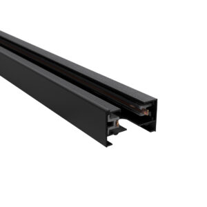 GloboStar® 2L-EUROTRACK 60901 Μονοφασική Ράγα 2 Καλωδίων για Σποτ Ράγας LED AC 220-240V IP20 Μ100 x Π3.4 x Υ2cm – EUROTRACK® System 1L+1N – Αλουμίνιο – Μαύρο – 1 Μέτρο – 5 Χρόνια Εγγύηση