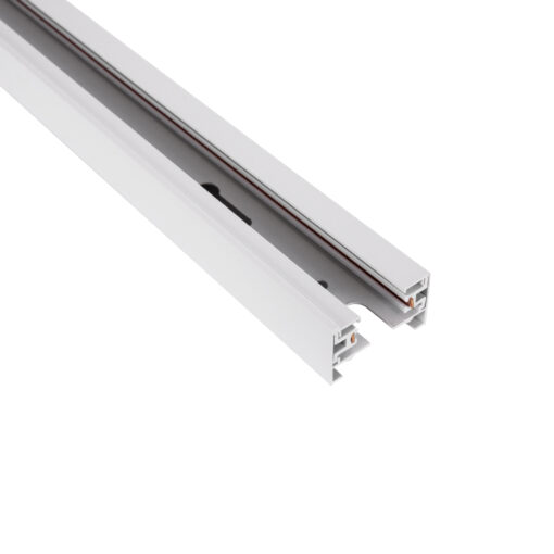 GloboStar® 2L-EUROTRACK 60902 Μονοφασική Ράγα 2 Καλωδίων για Σποτ Ράγας LED AC 220-240V IP20 Μ100 x Π3.4 x Υ2cm – EUROTRACK® System 1L+1N – Αλουμίνιο – Λευκό – 1 Μέτρο – 5 Χρόνια Εγγύηση