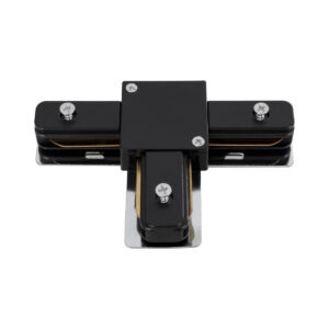 GloboStar® 2L-EUROTRACK 60907 Αντάπτορας Τ(Ταφ) – Μονοφασικός 2 Καλωδίων για όλες τις Ράγες EUROTRACK AC 220-240V IP20 Μ10.7 x Π7 x Υ1.5cm – EUROTRACK® System 1L+1N – Θερμοπλαστικό – Μαύρο – 5 Χρόνια Εγγύηση