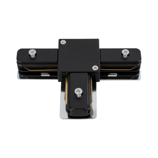 GloboStar® 2L-EUROTRACK 60907 Αντάπτορας Τ(Ταφ) – Μονοφασικός 2 Καλωδίων για όλες τις Ράγες EUROTRACK AC 220-240V IP20 Μ10.7 x Π7 x Υ1.5cm – EUROTRACK® System 1L+1N – Θερμοπλαστικό – Μαύρο – 5 Χρόνια Εγγύηση