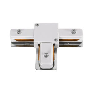 GloboStar® 2L-EUROTRACK 60908 Αντάπτορας Τ(Ταφ) – Μονοφασικός 2 Καλωδίων για όλες τις Ράγες EUROTRACK AC 220-240V IP20 Μ10.7 x Π7 x Υ1.5cm – EUROTRACK® System 1L+1N – Θερμοπλαστικό – Λευκό – 5 Χρόνια Εγγύηση