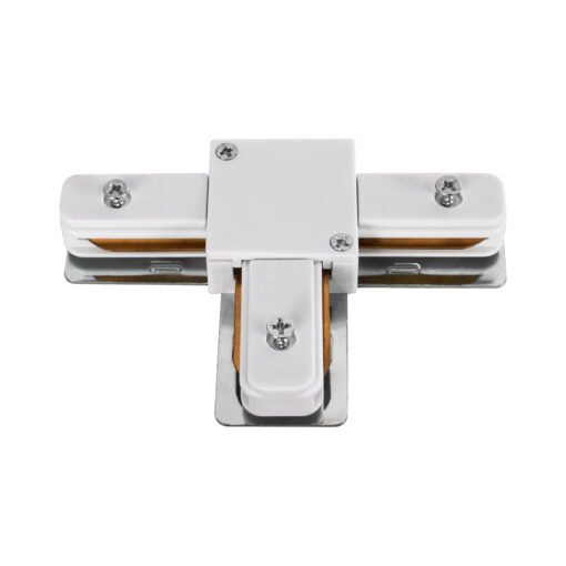 GloboStar® 2L-EUROTRACK 60908 Αντάπτορας Τ(Ταφ) – Μονοφασικός 2 Καλωδίων για όλες τις Ράγες EUROTRACK AC 220-240V IP20 Μ10.7 x Π7 x Υ1.5cm – EUROTRACK® System 1L+1N – Θερμοπλαστικό – Λευκό – 5 Χρόνια Εγγύηση