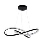 GloboStar® DEXTER 60913 Κρεμαστό Φωτιστικό Οροφής Design LED CCT 90W 10080lm 300° AC 220-240V – Εναλλαγή Φωτισμού μέσω Τηλεχειριστηρίου All In One Ψυχρό 6000k+Φυσικό 4500k+Θερμό 2700k Dimmable Φ73cm – Μαύρο – 3 Years Warranty