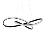 GloboStar® DEXTER 60913 Κρεμαστό Φωτιστικό Οροφής Design LED CCT 90W 10080lm 300° AC 220-240V – Εναλλαγή Φωτισμού μέσω Τηλεχειριστηρίου All In One Ψυχρό 6000k+Φυσικό 4500k+Θερμό 2700k Dimmable Φ73cm – Μαύρο – 3 Years Warranty