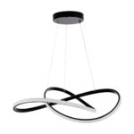 GloboStar® DEXTER 60913 Κρεμαστό Φωτιστικό Οροφής Design LED CCT 90W 10080lm 300° AC 220-240V – Εναλλαγή Φωτισμού μέσω Τηλεχειριστηρίου All In One Ψυχρό 6000k+Φυσικό 4500k+Θερμό 2700k Dimmable Φ73cm – Μαύρο – 3 Years Warranty