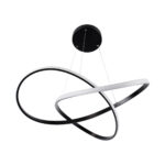 GloboStar® DEXTER 60913 Κρεμαστό Φωτιστικό Οροφής Design LED CCT 90W 10080lm 300° AC 220-240V – Εναλλαγή Φωτισμού μέσω Τηλεχειριστηρίου All In One Ψυχρό 6000k+Φυσικό 4500k+Θερμό 2700k Dimmable Φ73cm – Μαύρο – 3 Years Warranty