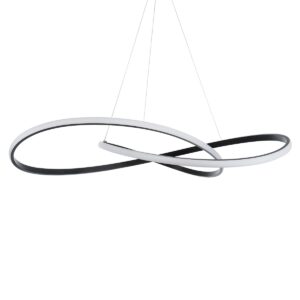 GloboStar® DEXTER 60917 Κρεμαστό Φωτιστικό Οροφής Design LED CCT 120W 13440lm 300° AC 220-240V – Εναλλαγή Φωτισμού μέσω Τηλεχειριστηρίου All In One Ψυχρό 6000k+Φυσικό 4500k+Θερμό 2700k Dimmable Φ103cm – Μαύρο – 3 Years Warranty