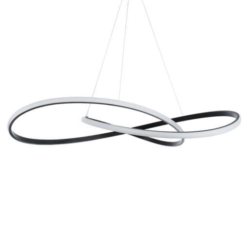 GloboStar® DEXTER 60917 Κρεμαστό Φωτιστικό Οροφής Design LED CCT 120W 13440lm 300° AC 220-240V – Εναλλαγή Φωτισμού μέσω Τηλεχειριστηρίου All In One Ψυχρό 6000k+Φυσικό 4500k+Θερμό 2700k Dimmable Φ103cm – Μαύρο – 3 Years Warranty