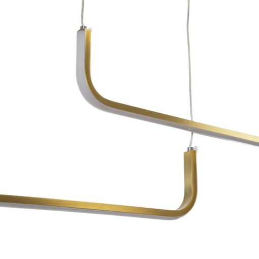 GloboStar® LINARIA DUO 60926 Κρεμαστό Φωτιστικό Οροφής Design LED CCT 72W 8300lm 200° AC 220-240V – Εναλλαγή Φωτισμού μέσω Τηλεχειριστηρίου All In One Ψυχρό 6000k+Φυσικό 4500k+Θερμό 2700k Dimmable Μ220 x Π4 x Υ25cm – Χρυσό Πλατίνα – 3 Years Warranty