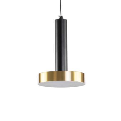 GLOBOSTAR® ZANE 60933 Κρεμαστό Φωτιστικό Design LED CCT 18W 2016lm 120° AC 220-240V IP20 – Εναλλαγή Φωτισμού μέσω Τηλεχειριστηρίου All In One Ψυχρό 6000k+Φυσικό 4500k+Θερμό 2700k Dimmable – Φ15 x Υ18cm – Μαύρο & Χρυσό – 3 Χρόνια Εγγύηση