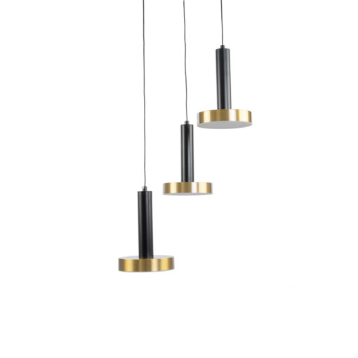 GLOBOSTAR® ZANE 60934 Κρεμαστό Φωτιστικό Design LED CCT 54W 6048lm 120° AC 220-240V IP20 – Εναλλαγή Φωτισμού μέσω Τηλεχειριστηρίου All In One Ψυχρό 6000k+Φυσικό 4500k+Θερμό 2700k Dimmable – Φ60 x Υ18cm – Μαύρο & Χρυσό – 3 Χρόνια Εγγύηση