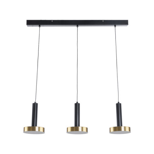 GLOBOSTAR® ZANE 60936 Κρεμαστό Φωτιστικό Design LED CCT 54W 6048lm 120° AC 220-240V IP20 – Εναλλαγή Φωτισμού μέσω Τηλεχειριστηρίου All In One Ψυχρό 6000k+Φυσικό 4500k+Θερμό 2700k Dimmable – Μ80 x Π15 x Υ18cm – Μαύρο & Χρυσό – 3 Χρόνια Εγγύηση