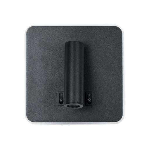 GloboStar® LADY-S 60943 Μοντέρνο Φωτιστικό Τοίχου – Απλίκα Ξενοδοχείου Bed Side LED 6W 600lm 36° & 360° AC 220-240V – Reading Light & Κρυφός Φωτισμός – Φορτιστής USB 3A – Μ15 x Π15 x Υ7cm – Φυσικό Λευκό 4500K – Μαύρο – 3 Χρόνια Εγγύηση