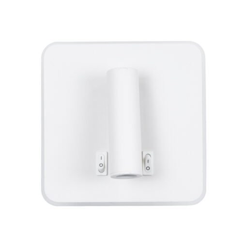 GloboStar® LADY-S 60943 Μοντέρνο Φωτιστικό Τοίχου – Απλίκα Ξενοδοχείου Bed Side LED 6W 600lm 36° & 360° AC 220-240V – Reading Light & Κρυφός Φωτισμός – Φορτιστής USB 3A – Μ15 x Π15 x Υ7cm – Φυσικό Λευκό 4500K – Λευκό – 3 Χρόνια Εγγύηση