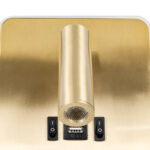 GloboStar® LADY-S 60943 Μοντέρνο Φωτιστικό Τοίχου – Απλίκα Ξενοδοχείου Bed Side LED 6W 600lm 36° & 360° AC 220-240V – Reading Light & Κρυφός Φωτισμός – Φορτιστής USB 3A – Μ15 x Π15 x Υ7cm – Φυσικό Λευκό 4500K – Χρυσό Βούρτσας- 3 Χρόνια Εγγύηση