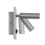 GloboStar® LADY-S 60943 Μοντέρνο Φωτιστικό Τοίχου – Απλίκα Ξενοδοχείου Bed Side LED 6W 600lm 36° & 360° AC 220-240V – Reading Light & Κρυφός Φωτισμός – Φορτιστής USB 3A – Μ15 x Π15 x Υ7cm – Φυσικό Λευκό 4500K – Νίκελ Βούρτσας- 3 Χρόνια Εγγύηση